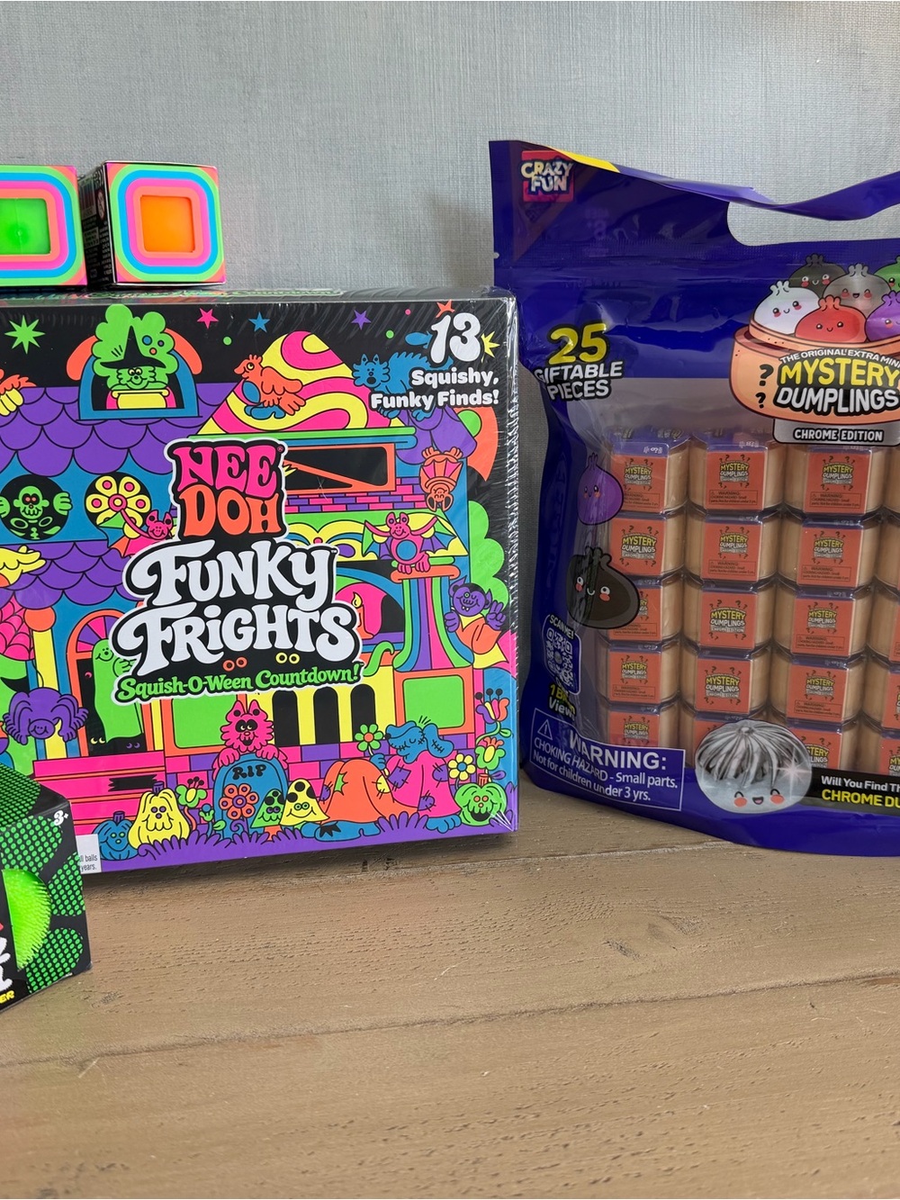Nee Doh Funky Frights Squishy& RMS Extra Mini Mystery Dumpling Halloween Bundle!